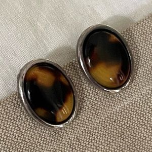 Clip Ralph Lauren faux tortoise earrings